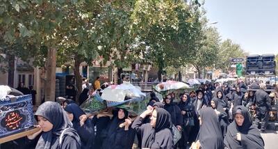 مراسم تشییع نمادین پیکر شهدای کربلا در قزوین برگزار شد