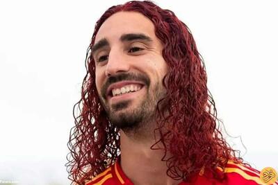 (عکس) بلایی که قهرمانی بر سر موهای ستاره‌ی اسپانیا آورد