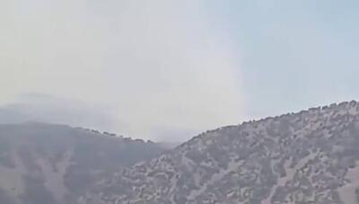 فیلم/ آتش‌سوزی در کوه‌های جنوب خرم‌آباد
