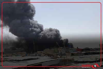 آتش سوزی گسترده در بازاری در اسپین بولدک در استان قندهار در جنوب افغانستان رخ داد
