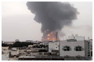 اولین تصاویر از حمله اسرائیل به بندر الحدیده یمن+ فیلم
