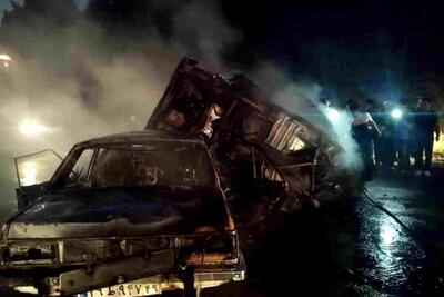۳ کشته و ۵ مصدوم در تصادف منجر به آتش سوزی پیکان‌ها در جاده دهدشت به چرام