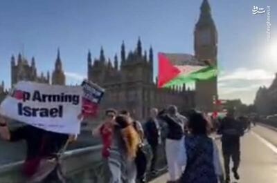 فیلم/ مجلس انگلیس در محاصره حامیان فلسطین