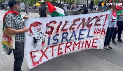 درخواست تظاهرکنندگان حامی فلسطین در پاریس از الیزه+ فیلم