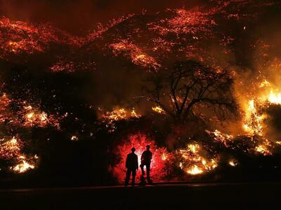 آتش‌سوزی در جنگل ملی لس آنجلس/ دستور تخلیه صادر شد+ فیلم