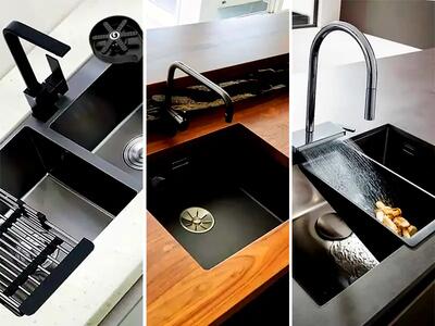جدیدترین مدل های سینک آشپزخانه مشکی که خونه رو شیک می کنه! + عکس