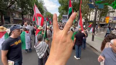 برگزاری تظاهرات حمایت از فلسطین در پاریس