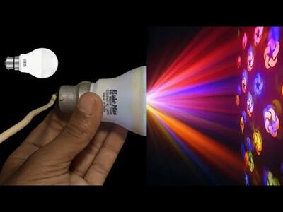 نحوه ساخت DJ Light قدرتمند در خانه با استفاده از لامپ LED قدیمی!