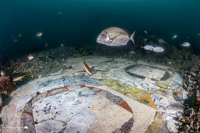 موزاییک‌کاری 2 هزارساله‌ای که در اعماق دریا پنهان شده است