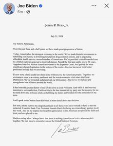 جو بایدن از کاندیداتوری انتخابات ریاست جمهوری آمریکا کناره‌گیری کرد + متن بیانیه