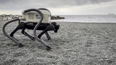 این سگ رباتیک ته سیگار ساحل ها را جارو می کند