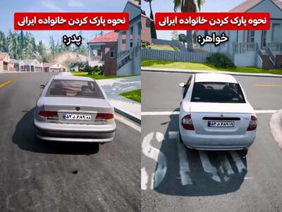 نحوه پارک کردن خانواده ایرانی / از پدر خانواده تا داداش کوچیکه ... !