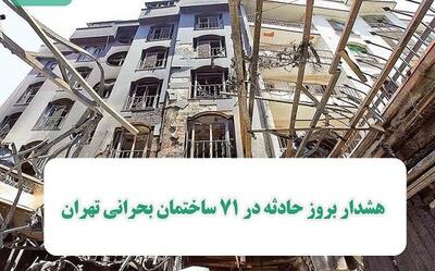 هشدار برای بروز حادثه در ۷۱ ساختمان بحرانی تهران!