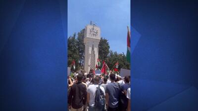 تظاهرات دانشجویان دانشگاه اردن در حمایت از مردم فلسطین + فیلم